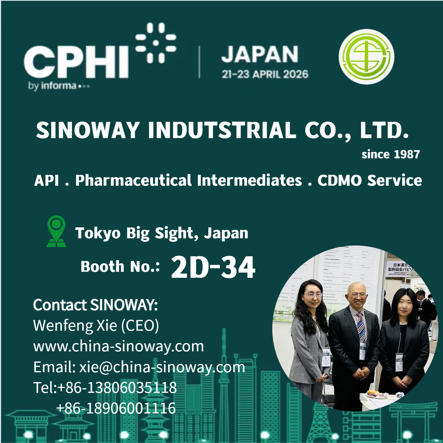 SINOWAY to Exhibit at CPHI Japan 2026, Strengthening Collaboration in the Asia-Pacific Pharmaceutical Market